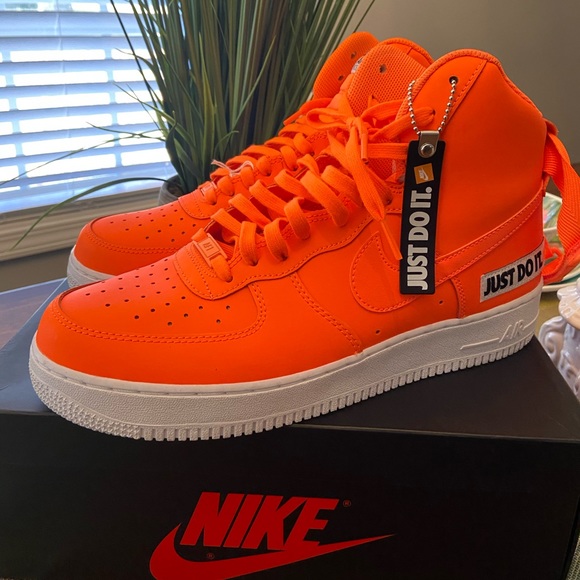 bright orange air force ones